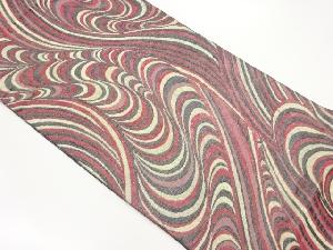 曲線模様織出し袋帯